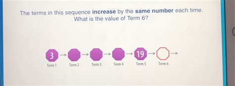 Solved: The terms in this sequence increase by the same number each ...
