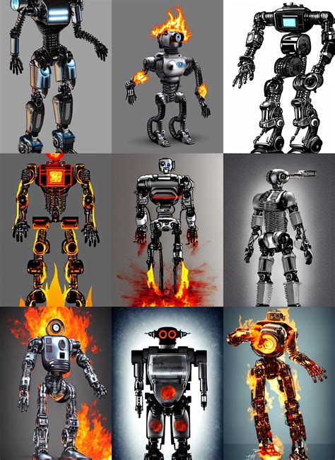 full body concept retro sci - fi terminator robot with | Stable Diffusion