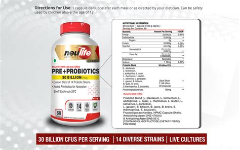 Multi-Strain Pre and Probiotic Capsules – Neulife