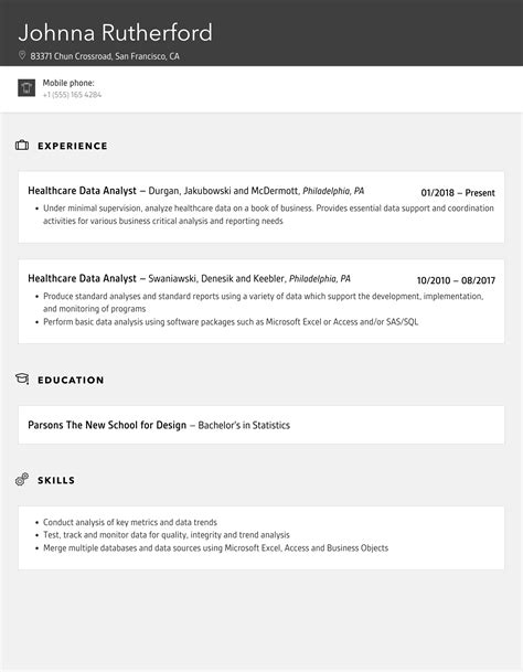 Healthcare Data Analyst Resume Samples | Velvet Jobs