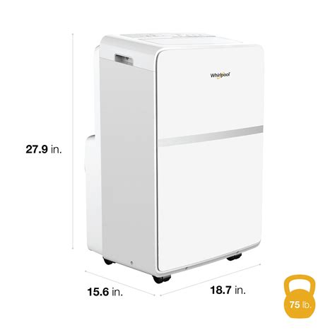 Whirlpool 8000-BTU DOE (115-Volt) White Vented Portable Air Conditioner ...