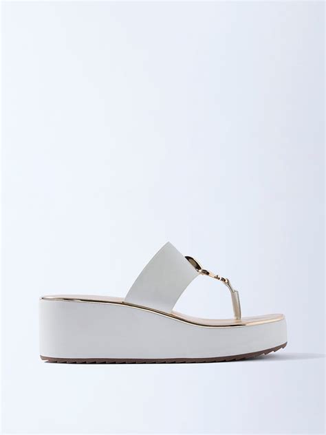 Buy LUNA BLU White Wedge-Heel Sandals from Westside