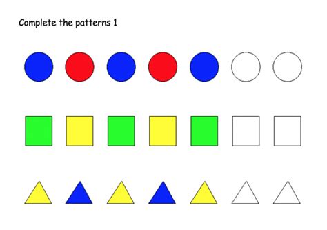 Image result for Types of Patterns Worksheet