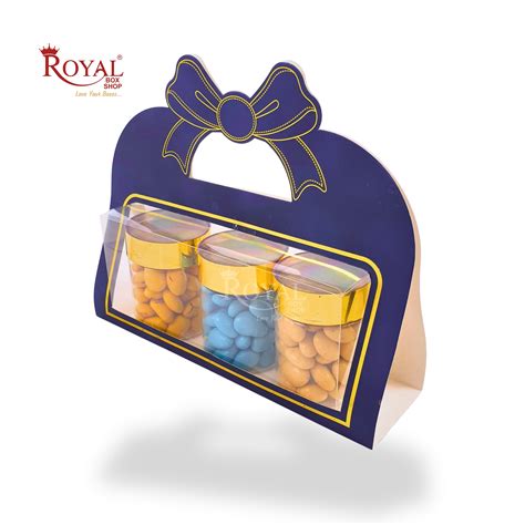 RoyalBoxShop® 5-Window Gift Box I 8x8x10 Inch I Blue Check I Perfect f ...