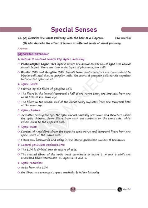 Physiology of Special Senses: Visual & Auditory Pathways Insights - Studocu