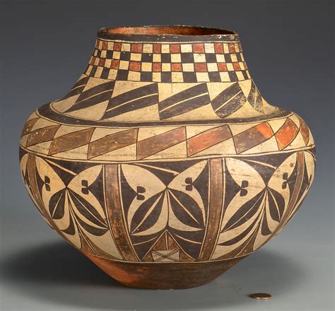 Lot 506: Native American Pottery Jar, Acoma Olla | Case Auctions