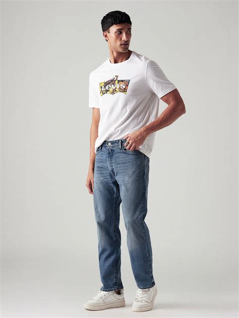 Men's 555 Blue Relaxed Straight Fit Mid Rise Commuter Jeans – Levis ...
