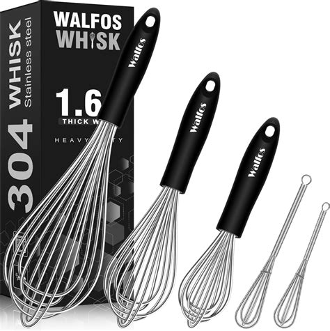 Amazon.com: Stainless Steel Whisk Set with 7"+5" Mini whisks, Walfos ...