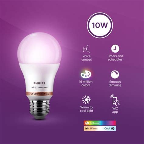 PHILIPS Wi-Fi LED WiZ Connected E27 10-Watt Smart Bulb Price in India ...