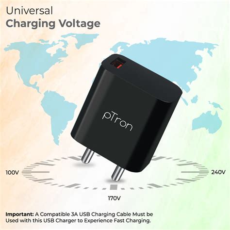 pTron Volta FC12 20W QC3.0 Smart USB Charger with Type-C 1M USB Cable ...