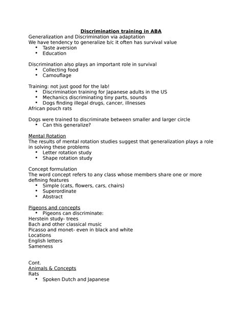 Discrimination training in ABA - Discrimination training in ABA ...