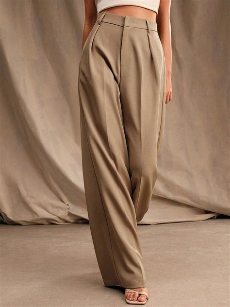 Buy FNOCKS Women Tailored High Rise Pleated Trousers - Trousers for ...