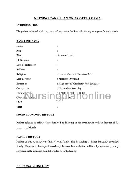 Nursing Care Plan Pre-Eclampsia for Effective Patient Management Guide ...