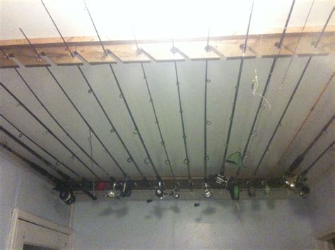 DIY Ceiling Mount Fishing Rod Racks