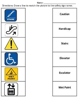 Safety Signs Worksheet 的图像结果
