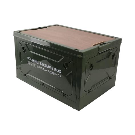 50L Folding Camping Storage Box, Clothes Storage with Wheels and ...