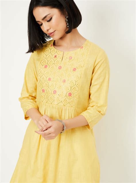 Buy Women Embroidered Straight Kurta Online at just Rs. 599.0 ...