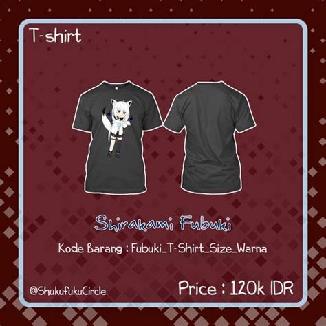 Jual Hololive ID Shirakami Fubuki T-Shirt FanMerch - L, Abu-abu - Kota ...
