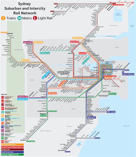 Sydney Suburban and Intercity Map Design! CityRail Map design, Sydney and Surrounding Areas rail ...