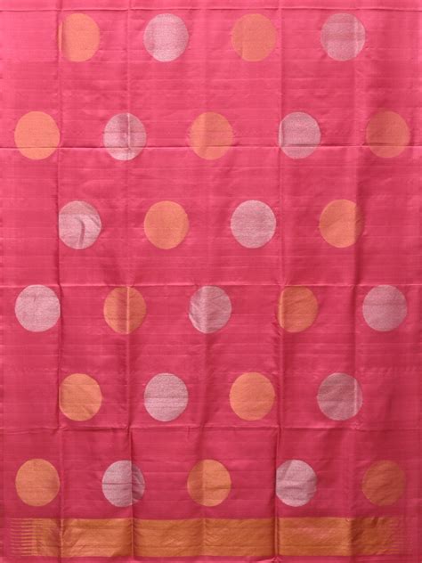 Baby Pink Uppada Silk Handloom Saree with Big Round Body Buta Design u