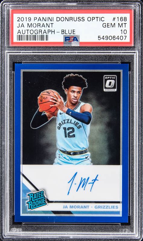 Ja Morant 2019 Optic #168 Rated Rookie Signatures - Blue /49 Price ...