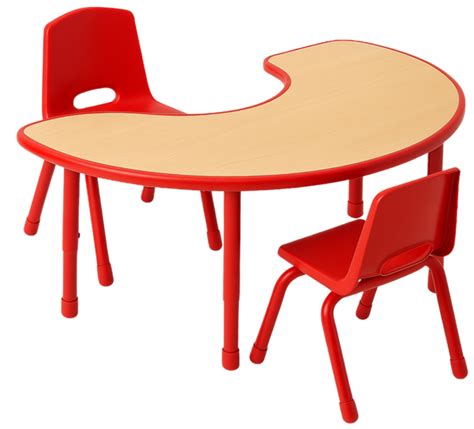 Moon Table with Chair (kidney bean)