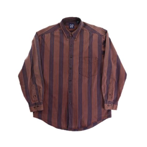 【CUBA】1990s vintage GAP all cotton stripe pattein button down shirt ...