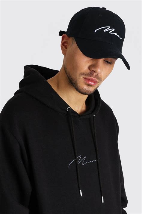 MAN Signature Embroidered Cap | boohoo UK