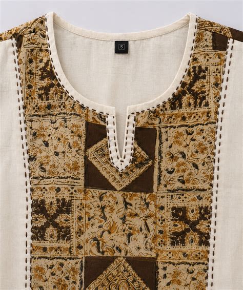 Handloom Cotton Tunic with Kalamkari Patch Work | TOSHIS FASHION