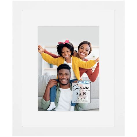 Icona Bay - 8x10 Mat to 5x7 White Picture Frame - Painted Solid One ...