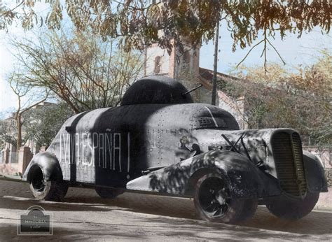 One of the many locally hastily produced armored vehicles of the Spanish Civil. Any model was ...