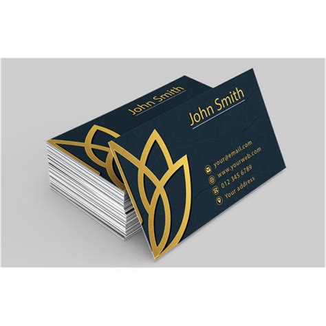 Design Metallic Blue Business Card 的图像结果