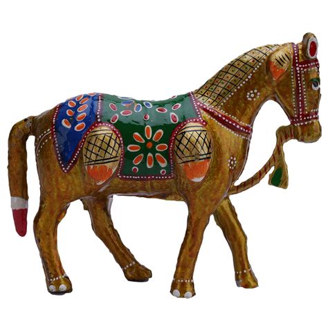 Buy Galaxy Handicraft Paper Mache Horse Showpiece Idol for Home De©cor ...