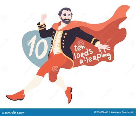 Ten Lords a-leaping. the Twelve Days of Christmas. English Christmas ...