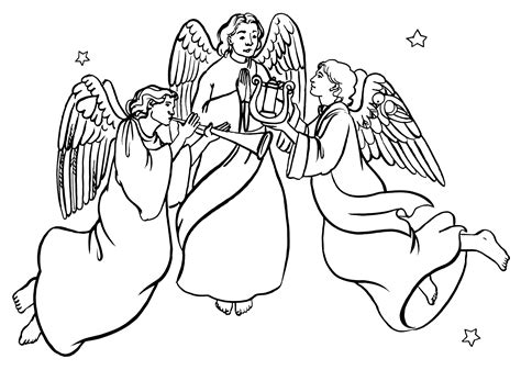 angels singing clipart black and white - Clip Art Library
