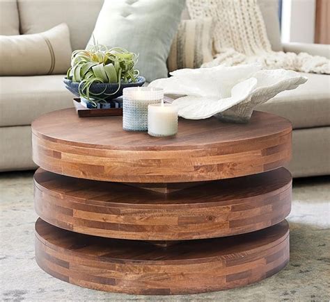 CORSICA DESIGNS | Wooden Disc Centre Table | 2-Tier Storage Shelving ...