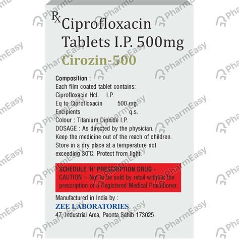 Cirozin 500 MG Tablet (10): Uses, Side Effects, Price & Dosage | PharmEasy