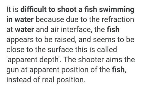 why is it difficult to shoot a fish swimming in water hloo aditi can be ...