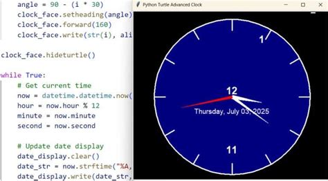 Image result for Python Turtle Clock Code