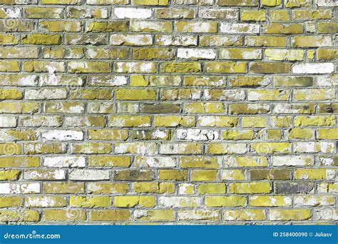 Brick Wall with Unusual Yellow Bricks Stock Photo - Image of design, house: 258400090