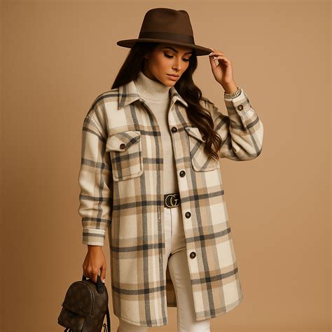 Long plaid coat for women | Hazel – Darling Fashion
