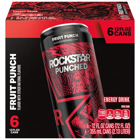 Rockstar, Punched, Fruit Punch Flavor, Energy Drink - SmartLabel™
