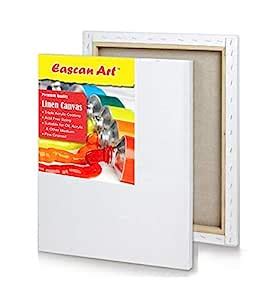 EASCAN ART Cotton Medium Grain White Primed Stretched Canvas 10 Oz (20 ...