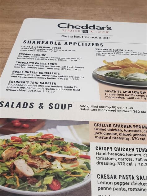 Menu at Cheddar's Scratch Kitchen restaurant, Omaha, L St