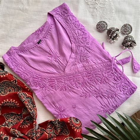 Angrakha Style Pure cotton Non Transparent Chikankari Kurta ...