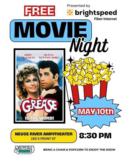 Movie in the Park in Smithfield May 10: Grease - Triangle on the Cheap