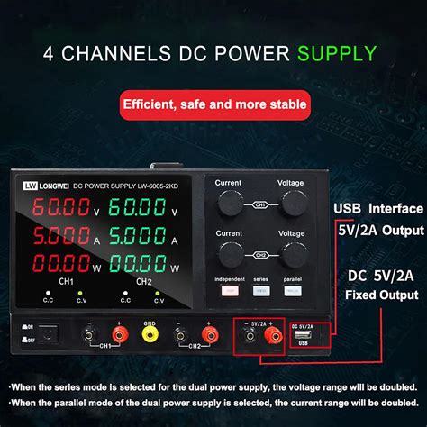 Buy Lwlongwei 4 Channels DC Power Supply Variable, Tripple 60V 5A ...
