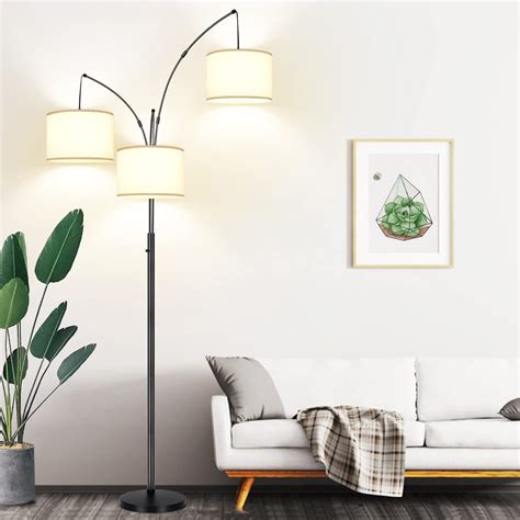 Dimmable Floor Lamp - 3 Lights Arc Floor Lamps for Living Room, 1000LM ...