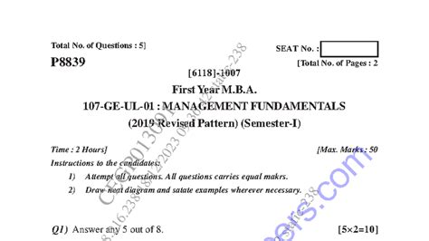 MBA Semester 1: Management Fundamentals Exam - Nov 2023 - Studocu