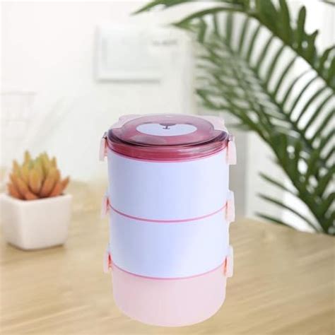 Kuber Industries Insulated Lunch Box with 3 Compartments|100% BPA Free ...